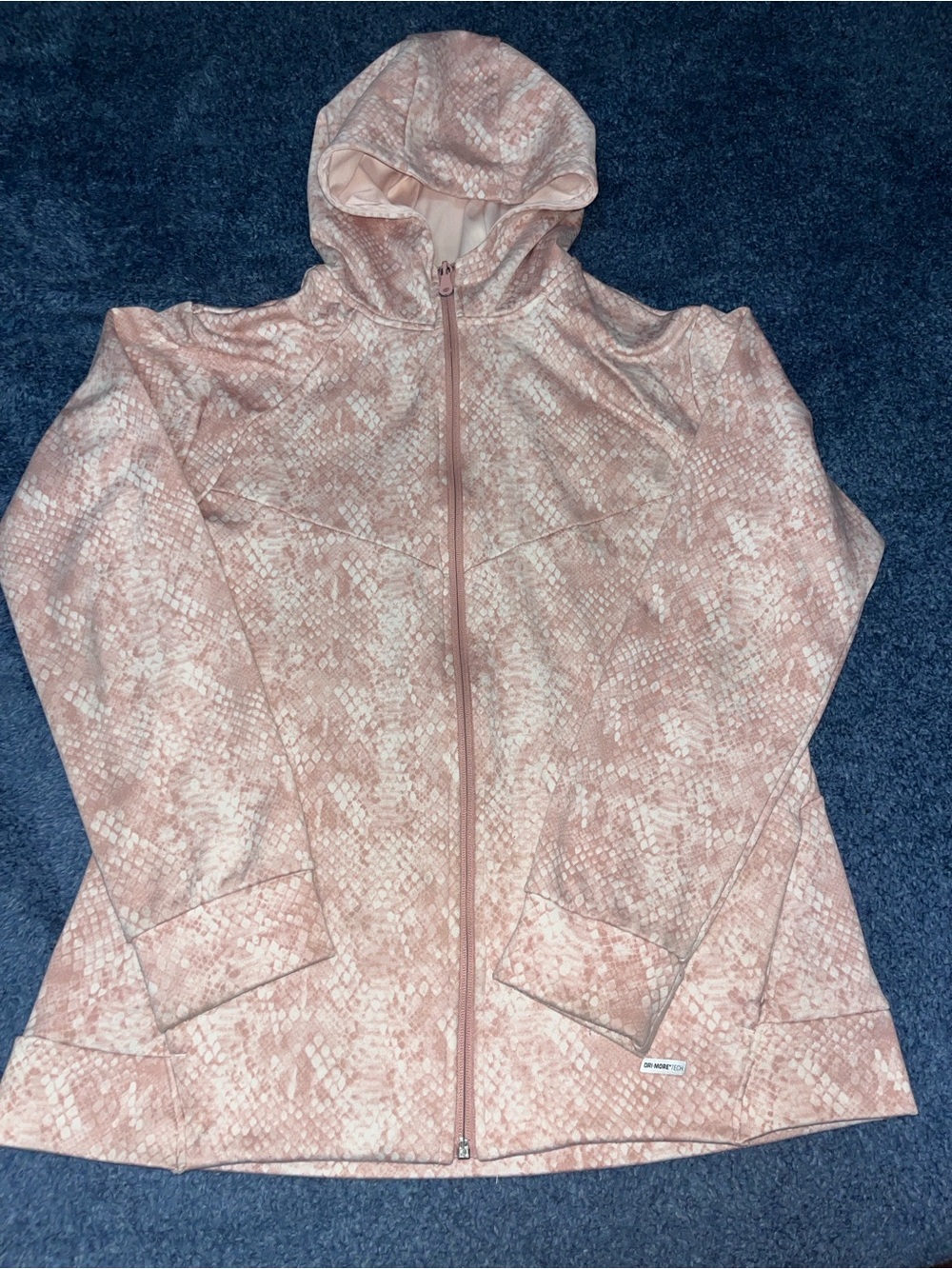 Athletic Works Blush Snake-Print Hooded Utility Jacket